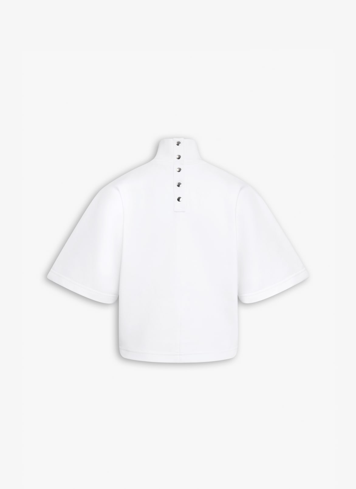RIBBED COTTON HIGH NECK T-SHIRT ALAÏA WHITE RIBBED COTTON HIGH NECK T-SHIRT